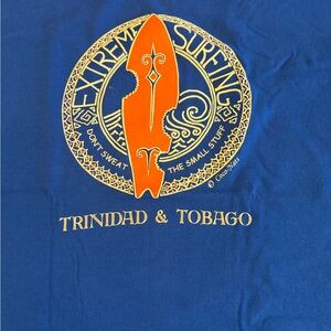 Trinidad & Tobago Extreme Surfing Graphic Tee - Blue & Orange